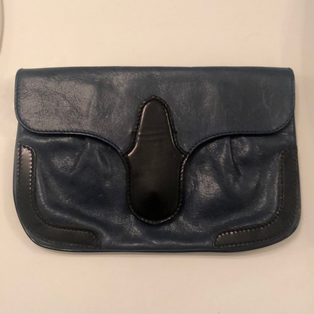 Vintage Balenciaga Chèvre Lune Clutch Blue
